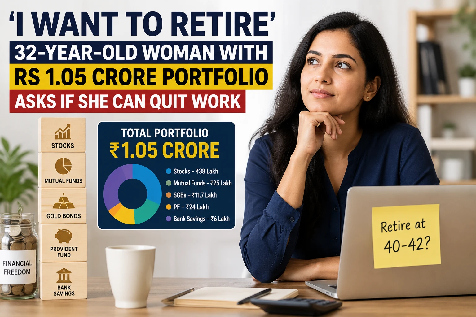 32-year-old woman with Rs 1.05 crore portfolio asks if she can quit work