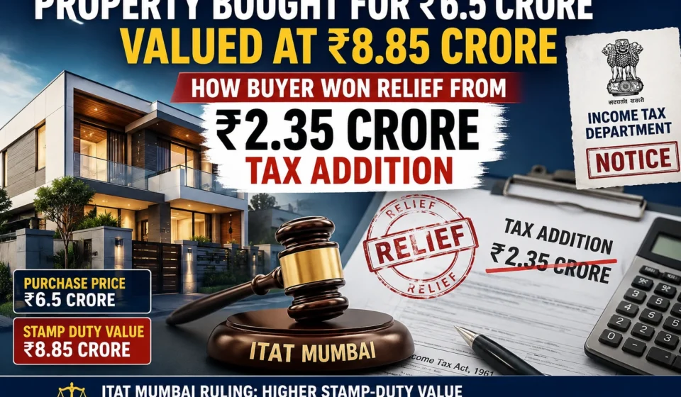 Property bought for ₹6.5 crore but valued at ₹8.85 crore