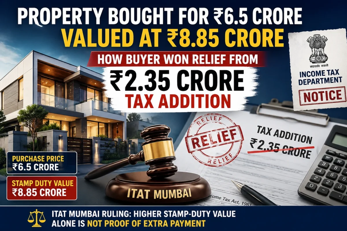 Property bought for ₹6.5 crore but valued at ₹8.85 crore: How buyer won relief from ₹2.35 crore tax addition Property bought for ₹6.5 crore but valued at ₹8.85 crore