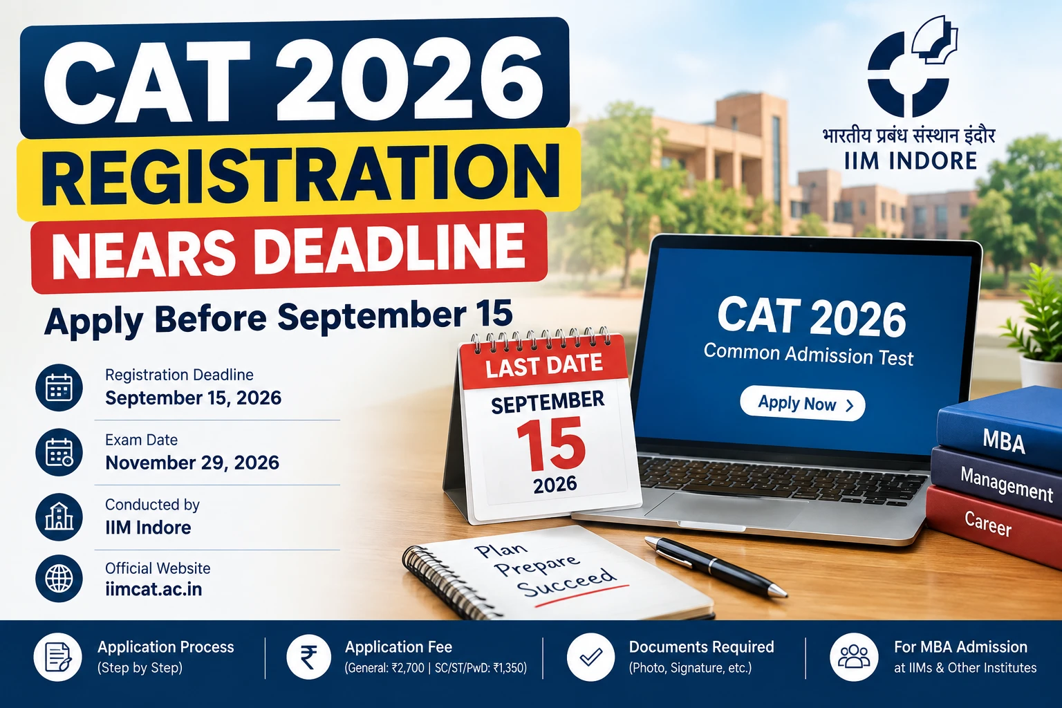 CAT 2026 Registration Nears Deadline: Apply by September 15 CAT 2026 Registration