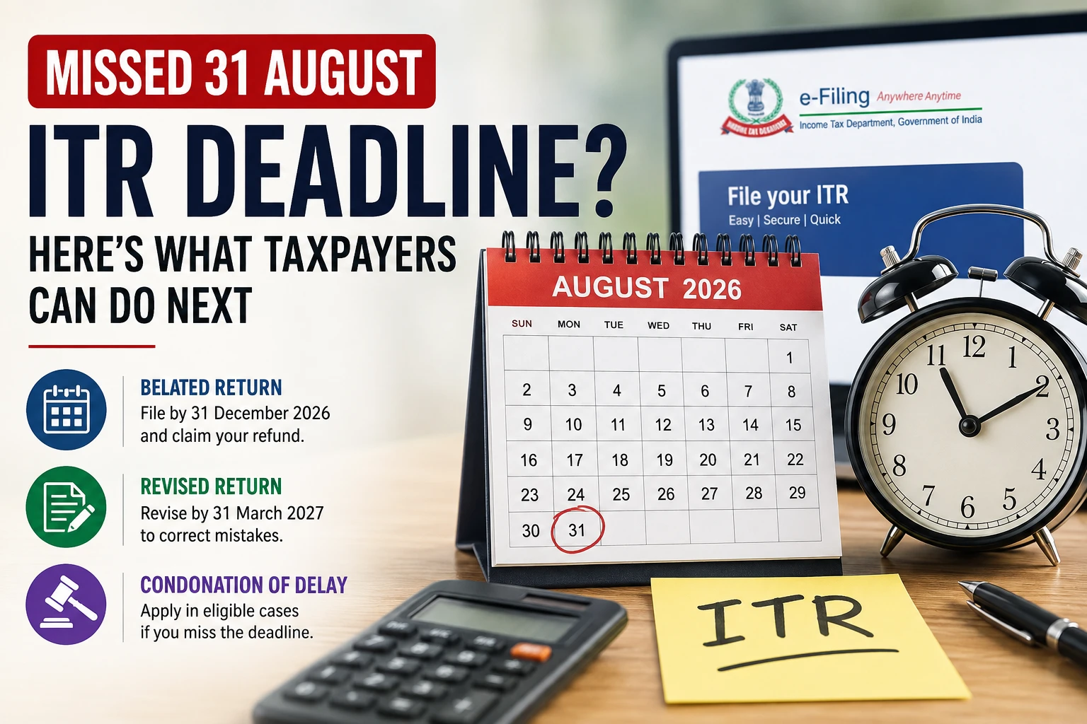 Missed 31 August ITR Deadline Know Your Options Now
