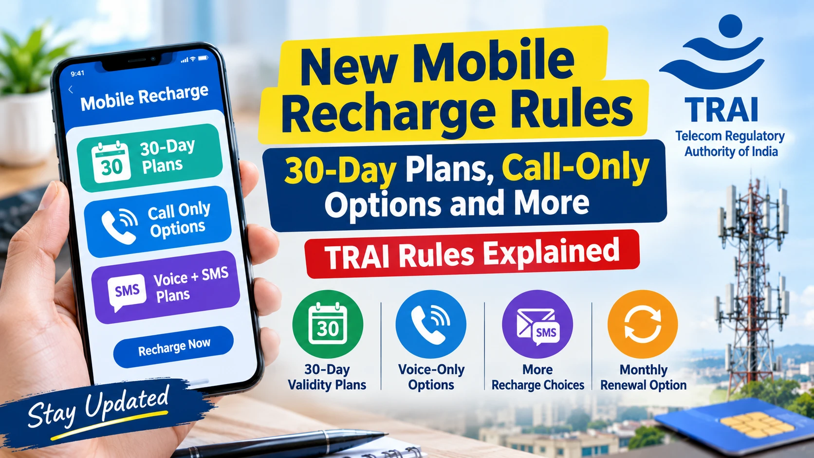 New Mobile Recharge Rules: 30-Day Plans, Call-Only Options and More; TRAI New Mobile Recharge Rules