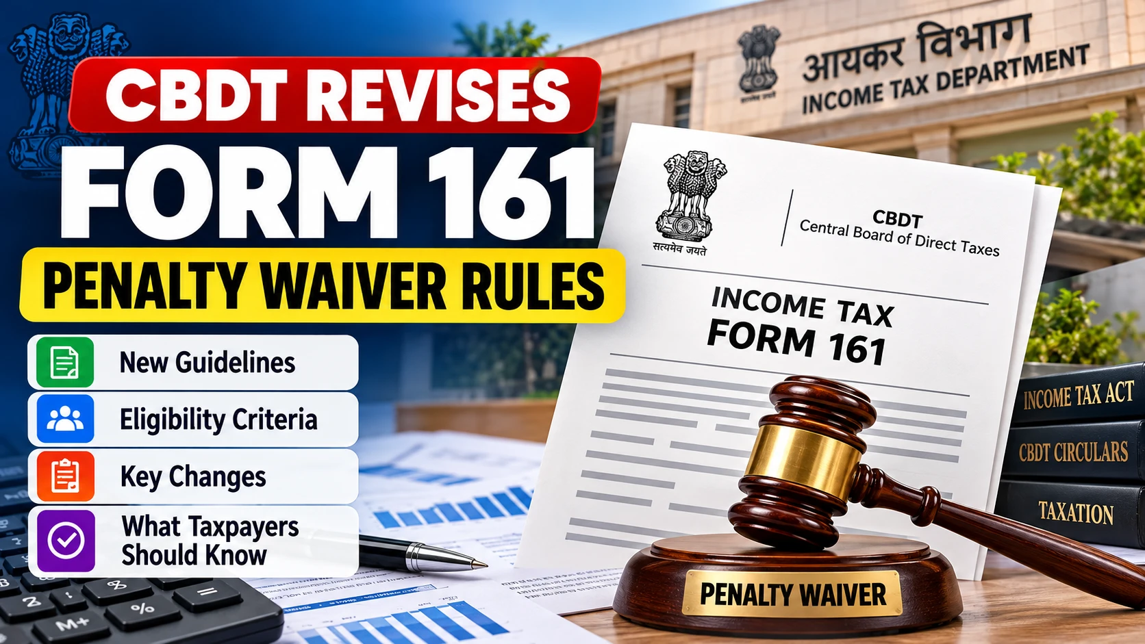 CBDT Form 161 Revised: Tax Penalty Waiver Rules 2026
