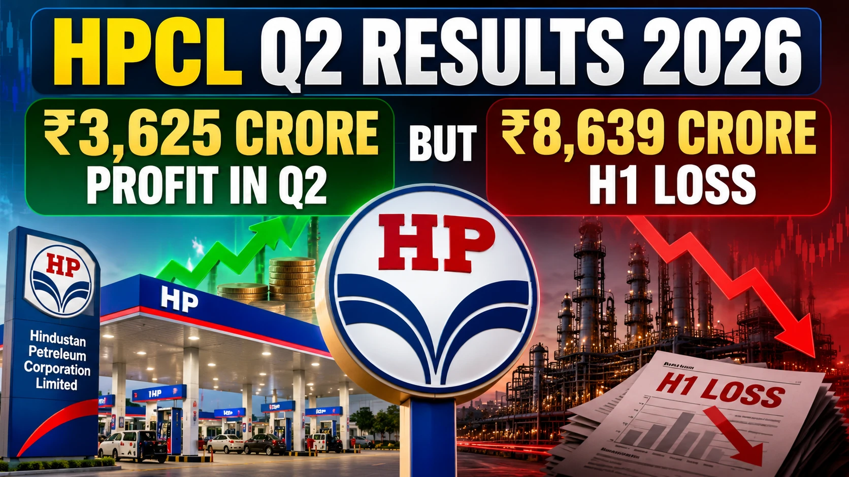 HPCL Q2 Results 2026: ₹3,625 Crore Profit After Q1 Loss, but Half-Year Remains in Red