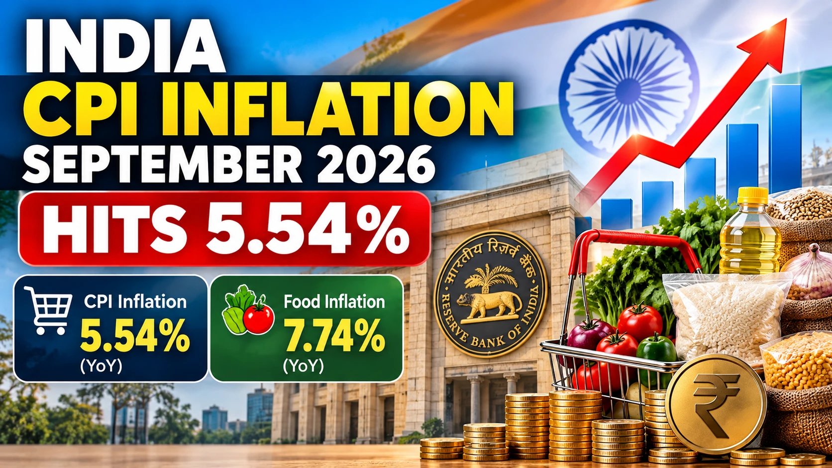 India CPI Inflation Hits 5.54% in September 2026: Food Prices Surge India CPI Inflation September 2026 Hits 5.54%: Key Details