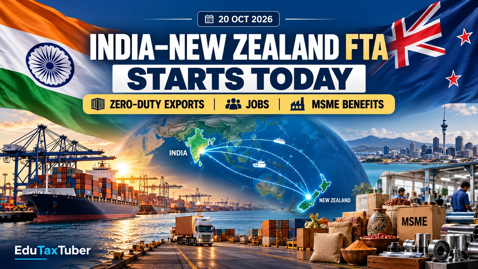 India–New Zealand FTA Comes Into Force Today: Zero-Duty Exports, Jobs and Business Benefits Explained