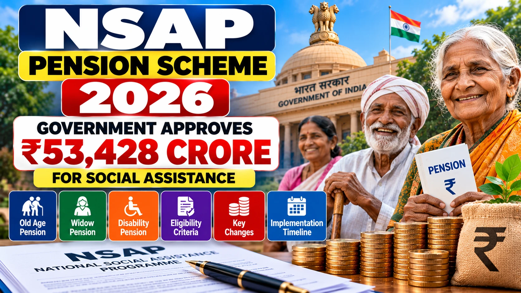 NSAP Pension Scheme 2026: ₹53,428 Crore Approved