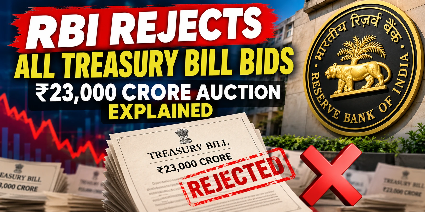RBI Rejects All Treasury Bill Bids: ₹23,000 Crore Auction