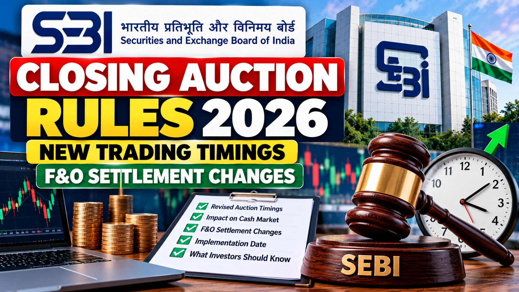 SEBI Changes Closing Auction Rules: New Trading Timings and F&O Settlement From December 7